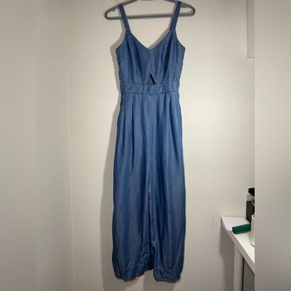 Everlane Denim Sleeveless Jumpsuit size 0 - Picture 2 of 8
